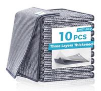 Forggon 10 Pcs New Upgrade 3-Layer Non Scratch Wire Dishcloth,Wire Dishwashing Rag, Non-Scratch Wire Dishwashing Rags for Wet and Dry, Kitchen Cleaning Dish Rags for Cookware,Sinks, Dishes, Stove