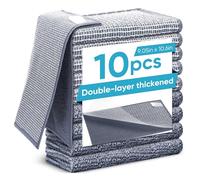 Forggon10 Pcs New Upgrade 2-Layer Non Scratch Wire Dishcloth,Wire Dishwashing Rag, Non-Scratch Wire Dishwashing Rags for Wet and Dry, Kitchen Cleaning Dish Rags for Cookware,Sinks, Dishes,Stove
