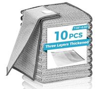 Forggon10 Pcs New Upgrade 3-Layer Metal Dish Cloth, No Scratches and No Odor, Multipurpose Wire Dishwashing Rag for Wet and Dry, Kitchen Cleaning DishRags,Sinks,Dishes,Stove Top, Dimensions(7.08X8.86)