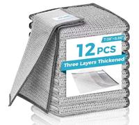 Forggon10 Pcs New Upgrade 3-Layer Metal Dish Cloth, No Scratches and No Odor, Multipurpose Wire Dishwashing Rag for Wet and Dry, Kitchen Cleaning DishRags,Sinks,Dishes,Stove Top, Dimensions(7.08X8.86)
