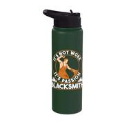 Forging is not Work, it is Passion Blacksmith Stainless Steel Insulated Water Bottle