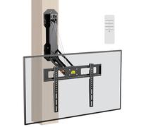 FORGING MOUNT Motorised TV Wall Mount for Fireplace with Remote Control, Electric Full Motion TV Mount for 32-85 Inch Flat/Curved TVs up to 40 kg, Folding TV Mount for Flat Roof