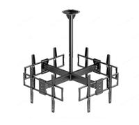 FORGING MOUNT Quad TV Ceiling Mount for 32 to 55 inch 4 Flat Panel Screens | Full Swivel, Height Adjustment,2.8ft Extension, VESA 600x400mm, Hold 308lbs