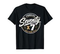 Forgive 70 x 7 Matthew 18:21-22 Bible Verse Jesus Christian Value Graphic T-Shirt