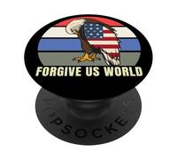 Forgive Us World, Bald Eagle Vintage American Patriot 2026 PopSockets Adhesive PopGrip