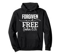 Forgiven and Free Inspirational Faith-Based Quote Design Pullover Hoodie