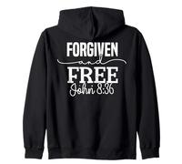 Forgiven and Free Inspirational Faith-Based Quote Design Zip Hoodie