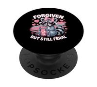 Forgiven But Still Feral Christian Faith Funny Raccoon PopSockets Adhesive PopGrip