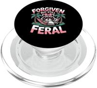 Forgiven But Still Feral Christian Quote Funny Raccoon PopSockets PopGrip for MagSafe