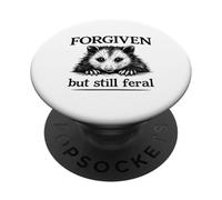 Forgiven But Still Feral Funny Possum Humor Christian PopSockets Adhesive PopGrip