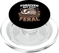 Forgiven But Still Feral Grumpy Badger Kawaii Graphic PopSockets PopGrip for MagSafe