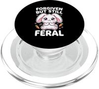 Forgiven But Still Feral Innocent Bunny Kawaii Design PopSockets PopGrip for MagSafe