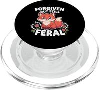 Forgiven But Still Feral Sly Fox Kawaii Cartoon Graphic PopSockets PopGrip for MagSafe