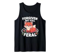 Forgiven But Still Feral Sly Fox Kawaii Cartoon Graphic Tank Top