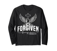 Forgiven Forgiven Colossians 1:14 Bold Typography Design Long Sleeve T-Shirt