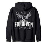 FORGIVEN forgiven Colossians 1:14 Bold Typography Design Zip Hoodie