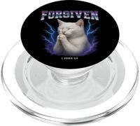 Forgiven Funny Cat Cringy Meme Overloaded Christian PopSockets PopGrip for MagSafe