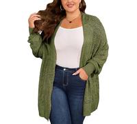 ForHailey Women's Plus Size Lightweight Cardigan Summer Open Front Tops, Green, 3XL Plus