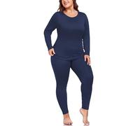 ForHailey Women's Plus Size Thermal Underwear for Long Sleeve Fleece Lined Base Layer Top and Bottom Sets XL-5XL