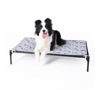 Forher Assemblable Metal Frame Puppy Elevated Dog Bed, Portable Dog Bed, Easy to Clean, Breathable mesh, Puppy cat Bed, Indoor and Outdoor use, Travel, Camping，pet Bed Off The Ground,XL-BLACK…