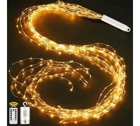 Forhome Light Bundle 1 m 200 LED, LED Light Tail 8 Light Modes Waterfall String Lights with Remote Control, Timer, Waterproof Light Strand for Christmas, Balcony, Garden, Watering Can - Warm White