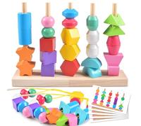 Forhome Montessori Toys Wooden Color Shape Sorting Box Game Geometric Matching Blocks Early Learning Educational Toy Gift for Baby Toddlers