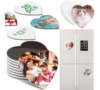 Foribyw 20Pcs Sublimation Magnet Blanks DIY Personalized Heart Shape Sublimation Blank Fridge Magnets Sticker Heart Blank for Refrigerator Microwave Metal Cabinet Decoration