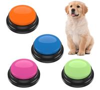 Foribyw 4pcs Dog Button Talk Training, Pet Communication Buttons Voice Recording Button, Battery Powered Pet Training Buzzer, Funny Gift for School Study Office Home