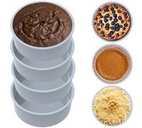 Foribyw 4Pcs Silicone Cake Tin for Baking, 6.3in Round Cake Moulds,Non-Stick & Quick Release Air Fryer Cake Moulds, Heat Resistant Silicone Baking Tin, Food Grade Round Cake Pan for Baking Cakes