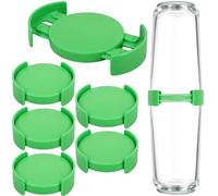 Foribyw 6Pcs Adjustable Expandable Coffee Cup Stacker Space Saving Kitchen Cabinet Coffee Tea Cup Holder for Teacups Glassware (Green)