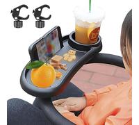 Foribyw Baby Stroller Snack Tray with Cup Holder Universal Pram Food Tray Removable Reusable Storage Holder with Adjustable Buckle for Strollers (Without hook, 38x14x5.5cm)