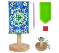 Foribyw DIY Lamp with LED Lights Full Drill Crystal Drawing Kit, 5D Creative Night Light Kits, Decorative Bedside Night Light Arts Crafts for Adult Kids Office Bedroom