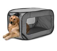 Foribyw Dog Travel Crate Foldable Pop Up Dog Crate with Storage Bag 93x52x52cm Travel Pet Seat Kennel Portable Small Dog Playing Tent Cage for Small/Medium Dogs