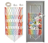 Foribyw Toy Hammock For Stuffed Animals 3-Layer Teddy Hammock Macrame Decorative Boho Teddy Bear Storage Hammock Plush Toy Storage Net for Kindergarten Playroom Bedroom Kids(Colorful (Style 1))