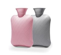 FORICOM Extra Large Hot Water Bottles for Pain Relief.2packs,2L Hot Water Bag for Back Pain, Heating Pad 2Liter, Hot and Cold Therapy.Bpa Free (2L red + 2L Grey)