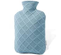 FORICOM Hot Water Bottle, 2L, 6-Hour Heat Retention, PVC Heating Pad, Easy to Use, Hot Bag for Cramps, Joint Pain, Rheumatism, Cooling Relief, Pain Relief for Women (Sky Blue 2L)