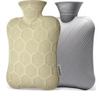 FORICOM Hot Water Bottle, Quick Release Cover, 2L, 6-Hour Heat Retention, PVC Heating Pad, Easy to Use, Hot Bag for Cramps, Joint Pain, Rheumatism, Cooling Relief, Pain Relief for Women