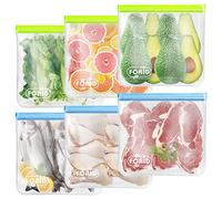 FORID Reusable Gallon Freezer Bags, 6 Pack Leakproof Extra Thick 1 Gallon Bags for Marinate Food & Fruit Cereal Sandwich Snack Meal Prep Travel Items Home Organization Storage
