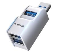 FORIDA 3 Ports USB 3.0 Hub, Mini Ports Splitter 1 in USBA 3.0 & 2 USBA 2.0 out, Multiple White USB Hub up to 5Gbps, USB expander for Keyboard, Mobile Hard Disk, U Disk, Mouse, Keyboard or USB-A Device