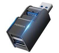 FORIDA 3 Ports USB-3.0 Hub, Mini Ports Splitter 1 in USBA 3.0 & Double USB 2.0 out, USB Adapter to Portable USB exdander for Keyboard, Mobile Hard Disk, U Disk, Mouse, Keyboard or multi USBA Device