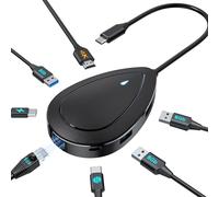 FORIDA 7-in-1 USB C Network Adapter, USB C Multiport Adapter with 7 USB 3.0 Port Up to 5Gbps Transfer, 1USB 5V Extra Power, Suit for MacBook Pro/Air, DELL, Lenovo