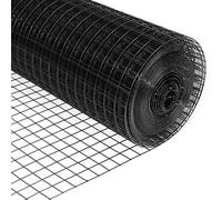 FORIMO 24'' x 50' 1/4inch Hardware Cloth 19 Gauge Black Vinyl Coated Welded Fence Mesh for Home and Garden Fence and Home