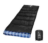 FORINBUY XL Flannel Sleeping Bag for Adults - 3-4 Season Waterproof & Warm Envelope Sleeping Bag for Camping, Hiking & Outdoor Adventures - Includes Compression Sack