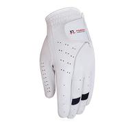 Foriox International All Weather Golf Gloves for Men Right & Left handed for Golfer Comfortable Fits Great & Non-Slip Leather Flexible Golfing (White & Black, L, Left)