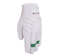 Foriox International All Weather Golf Gloves for Men Right & Left handed for Golfer Comfortable Fits Great & Non-Slip Leather Flexible Golfing (White & Green, S, Right)