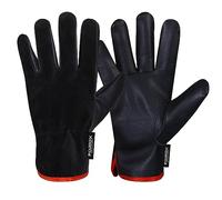Foriox International Working gloves for Multi Purpose use Leather Gardening Mechanic Garden Building Heavy Duty Utility Gripper Men Women (Black, Large)