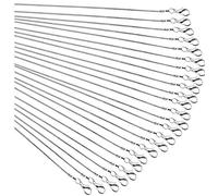 Forise 16 Inch 24 Pcs Silver Plated 1.2 mm Snake Chains Necklace with Lobster Clasps for Jewelry Making