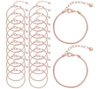 Forise 20pcs Snake Chain Charm Bracelet kit Chains with Lobster Clasp Extender Chain for DIY Women Jewelry Making Gifts Supplies