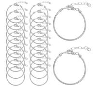 Forise 20pcs Snake Chain Charm Bracelet kit Chains with Lobster Clasp Extender Chain for DIY Women Jewelry Making Gifts Supplies