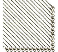 Forise 24 Pack Necklace Chains Bulk 2mm Antique Bronze Alloy Cable Links Chains for DIY Jewelry Making 20 Inches